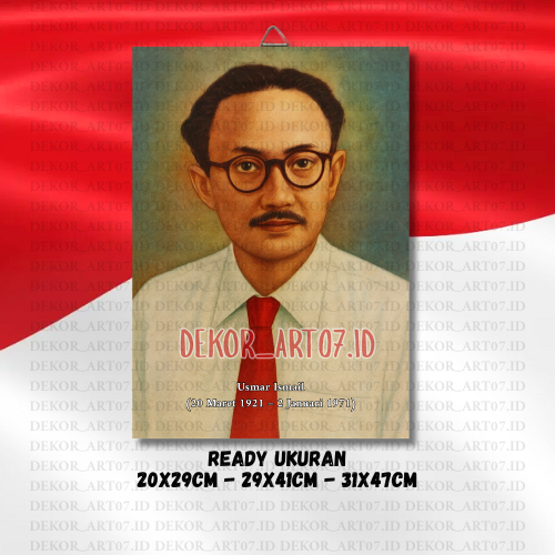 Usmar Ismail - FOTO PAHLAWAN NASIONAL VERSI AI BINGKAI KAYU MDF SIAP PAJANGDEKOT_ART07.ID