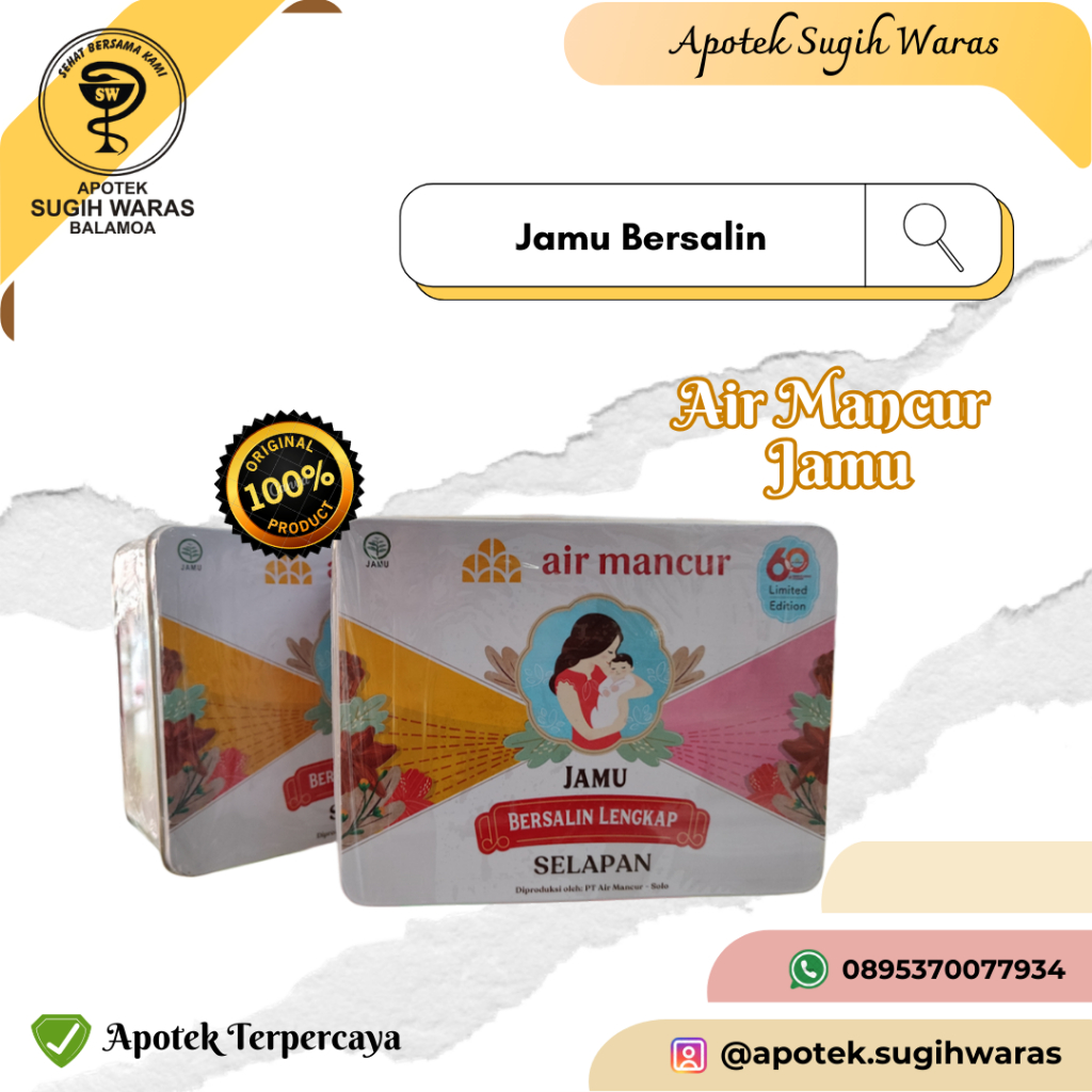 Jamu Bersalin Air Mancur Paket Bersalin Lengkap 40 Hari Jamu Serbuk Selapan Air Mancur