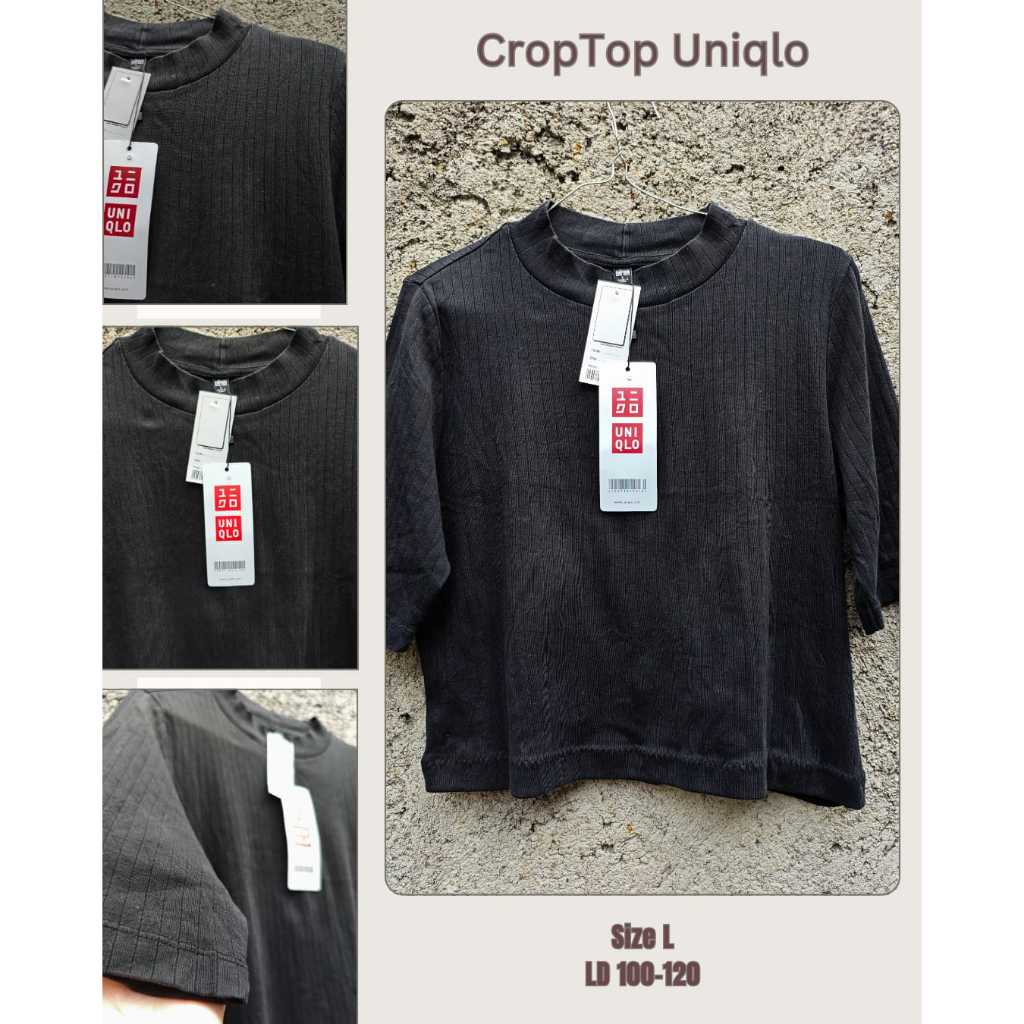Croptop UNIQLO & TOPTEN salur dan lidi lidi