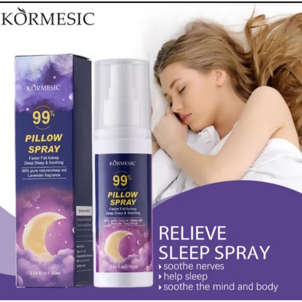 Kormesic Sleep Spray Semprotan Tidur Nyenyak Deep Sleep Pillow Spray Insomnia Spray Bantu Tidur Slee
