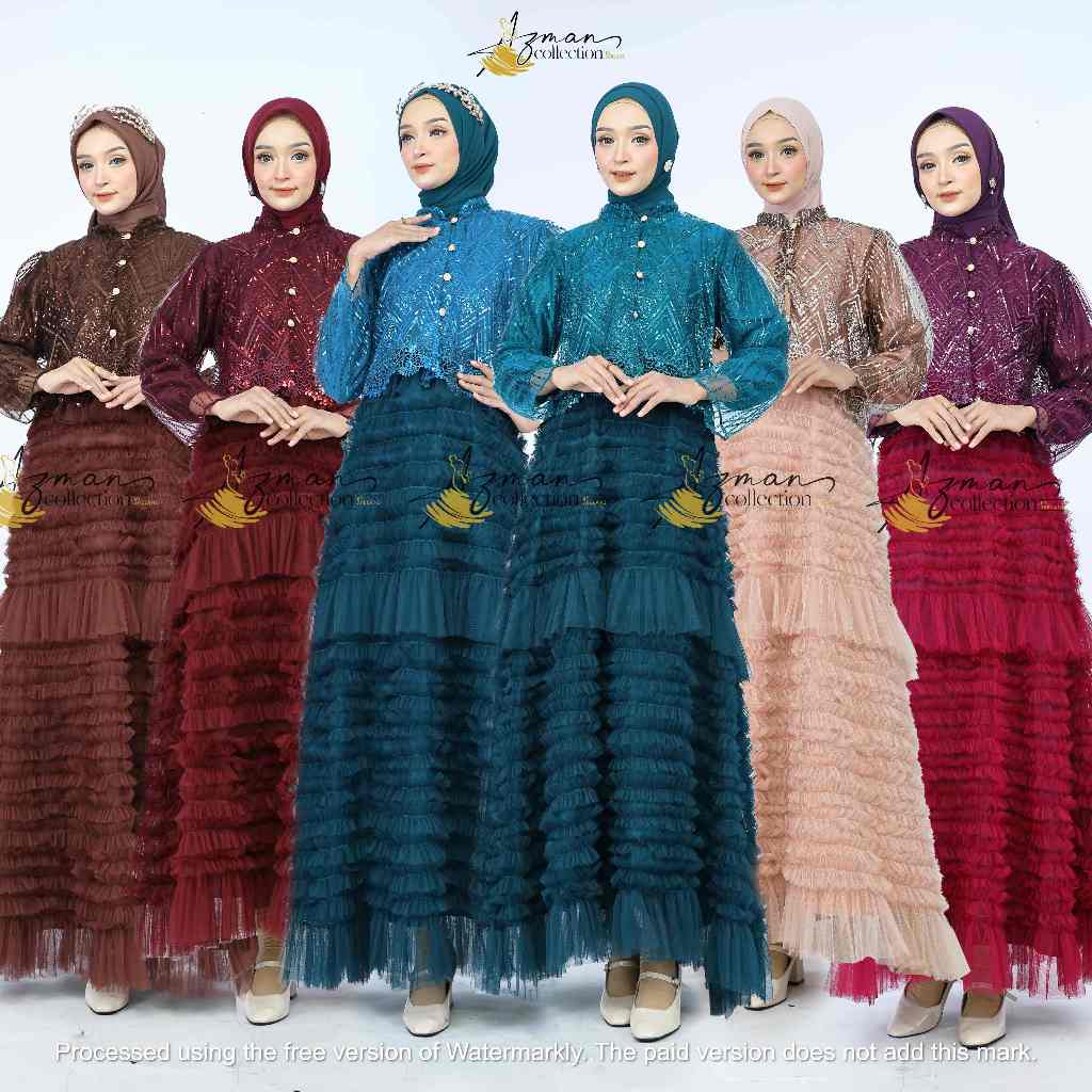 GAMIS SILVANA CARDIGAN BROKAT-SQUEEN-PRMIUM-HIGHQUALITY Baju Gamis Muslim Terbaru 2025 Model Baju Pe
