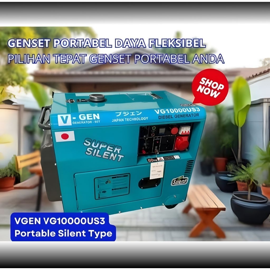 Vgen Genset 5000 watt solar genset 7 kva portable silent diesel generator VG10000US3