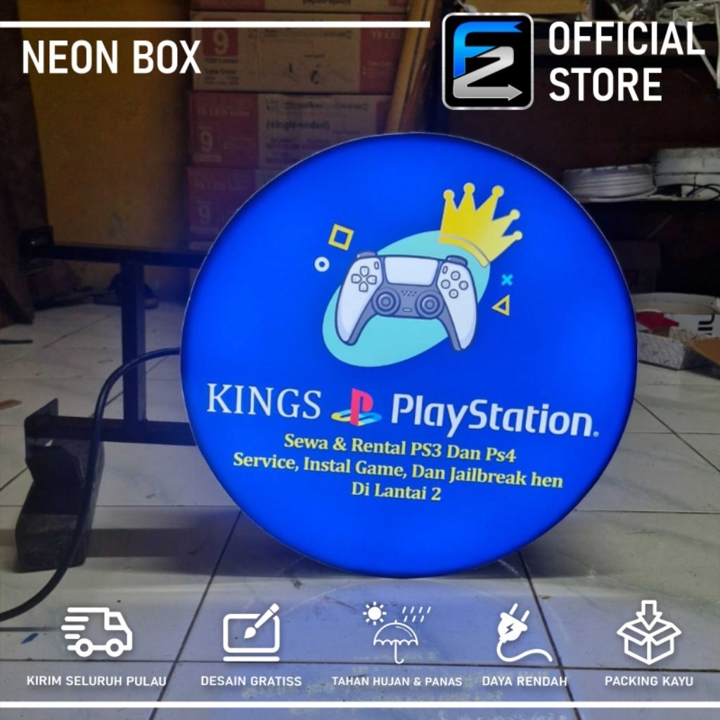 NEON BOX BULAT 2 SISI TERLARIS TERMURAH