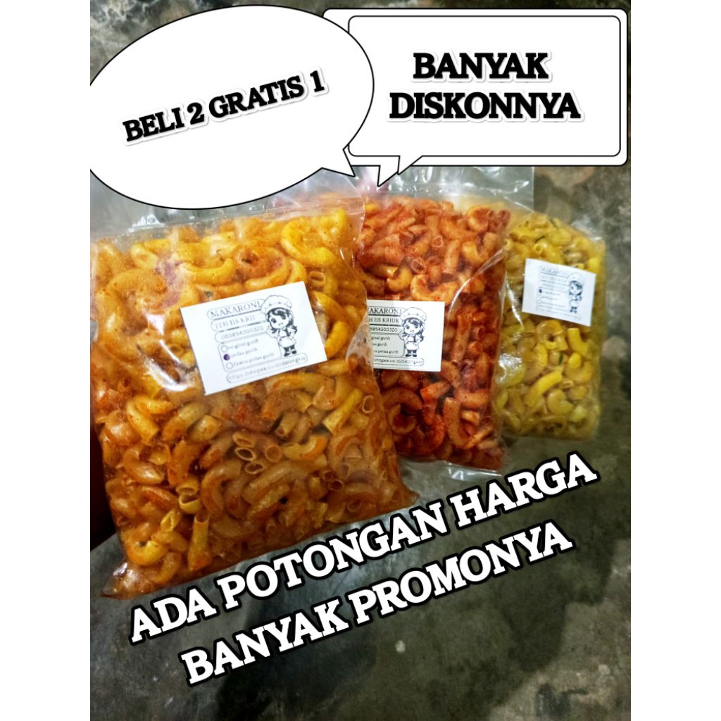 

makaroni cikruh pedas gurih daun jeruk kemasan 250gr