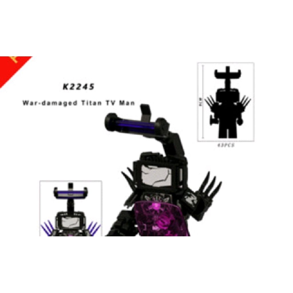Lego minifigure damaged Titan tv man