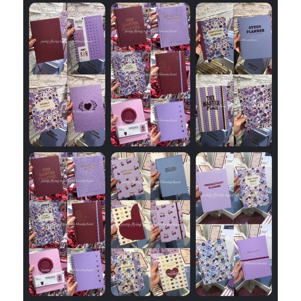 

[JASTIP FLYING TIGER] Koleksi Lengkap Alat Tulis Bookmark Pembatas Buku Notebook Buku Tulis Jurnal Planner Kalender Diary Bunga Cherry Ungu Notepad Pencil Pen Pulpen Pensil Penggaris Gunting Pouch Planner Board
