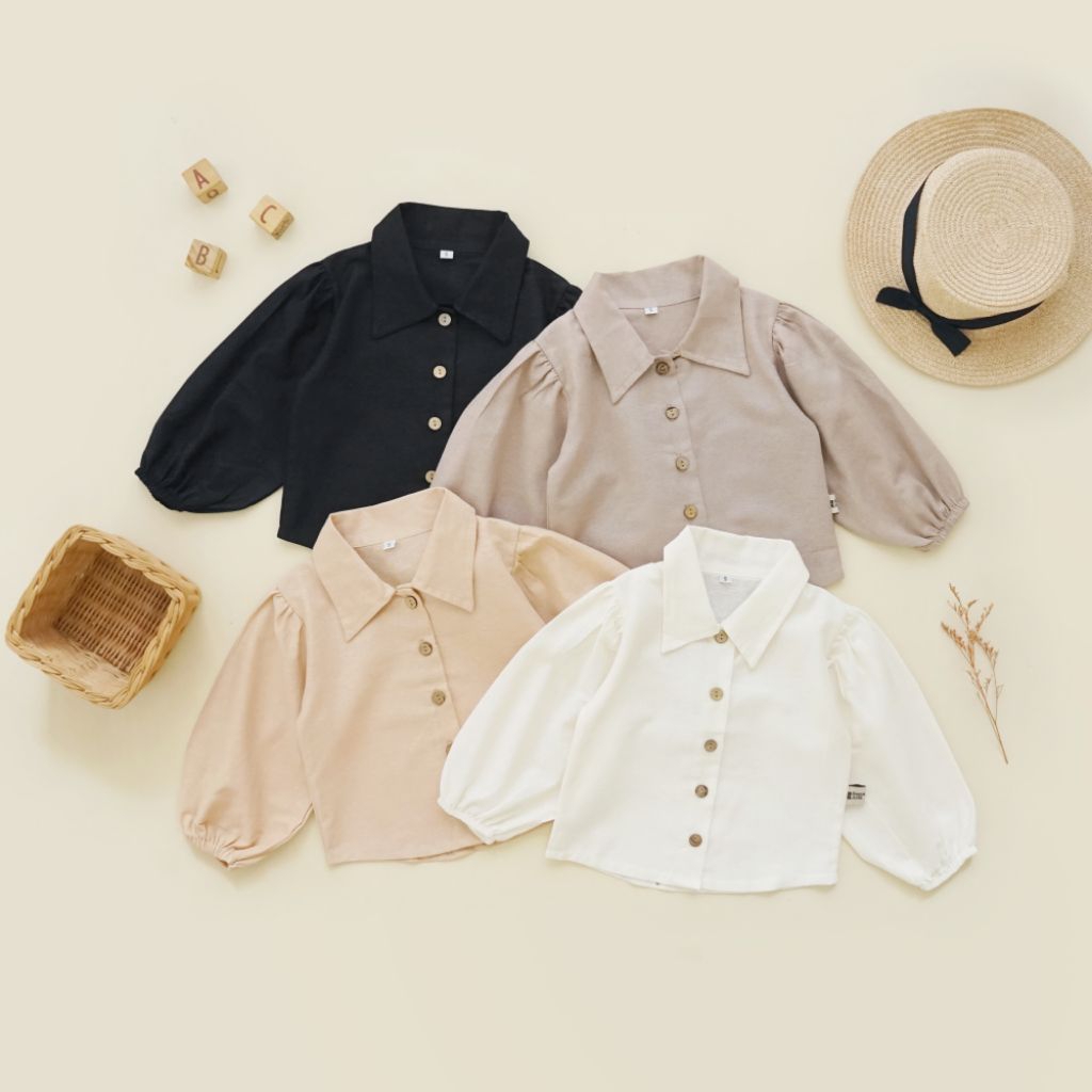 Elrasyakids || Elhana puffy blouse || kemeja lengan balon anak perempauan || blouse lemgan balon ana