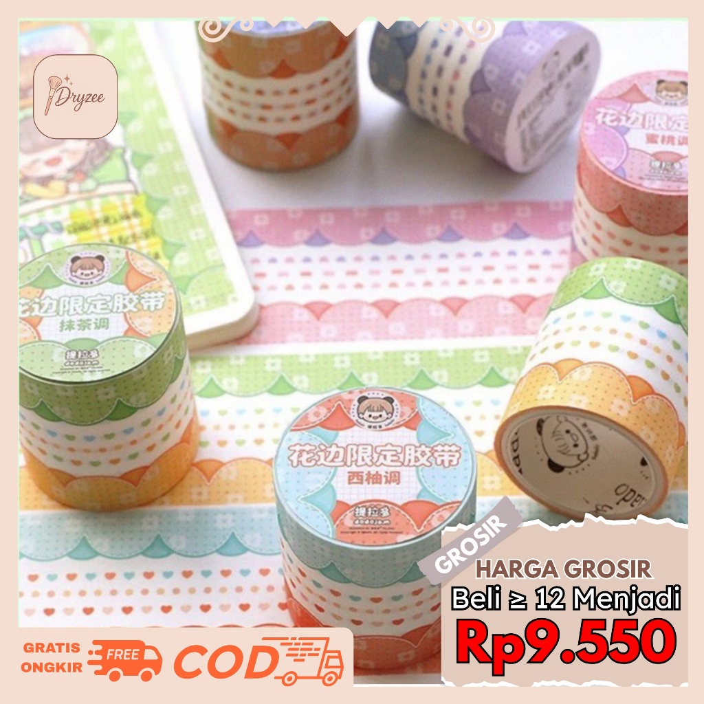 

Washitape Lace Limited Tape Masking Tape Colourfull Dekor Buku Jurnal Tape Set Lakban Lucu TLD82