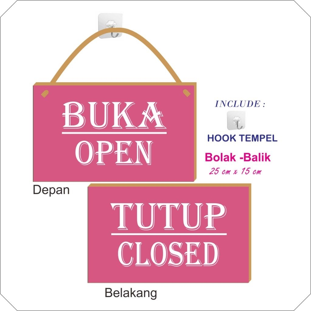 

PAPAN BUKA / TUTUP ( ukuran 25 cm x 15 cm )