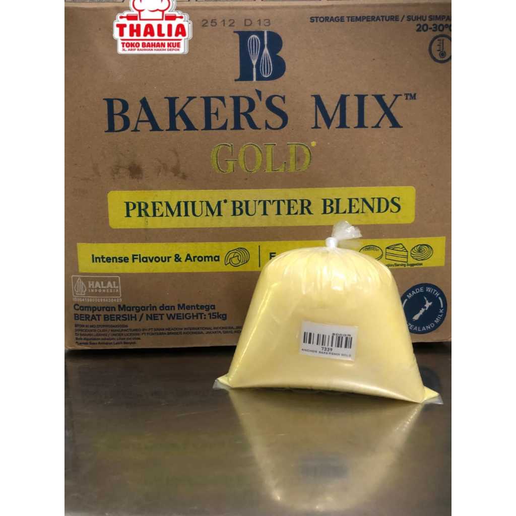 

ANCHOR BAKERSMIX GOLD MIX BUTTER + MARGARIN REPACK 500GR,DENGAN KANDUNGAN BUTTER 50% DAN MENTEGA 50%/AROMA SUSU LEBIH KUAT