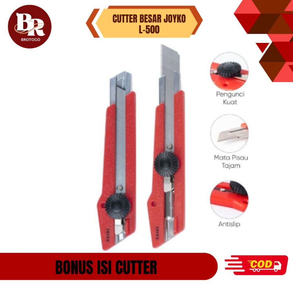 

[BROTOCO] Cutter Safety Lock Joyko L-500 - Bonus Isi Cutter