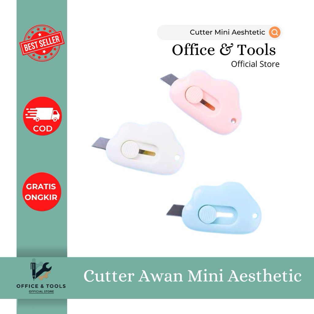 

Cutter Awan Mini Aesthetic Lucu Pemotong Kertas Portable Box Unboxing Office & Tools