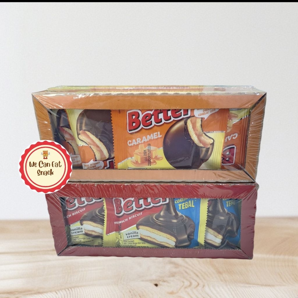 

Biskuit Better Coklat/Caramel 27gr (1 pack isi 10)