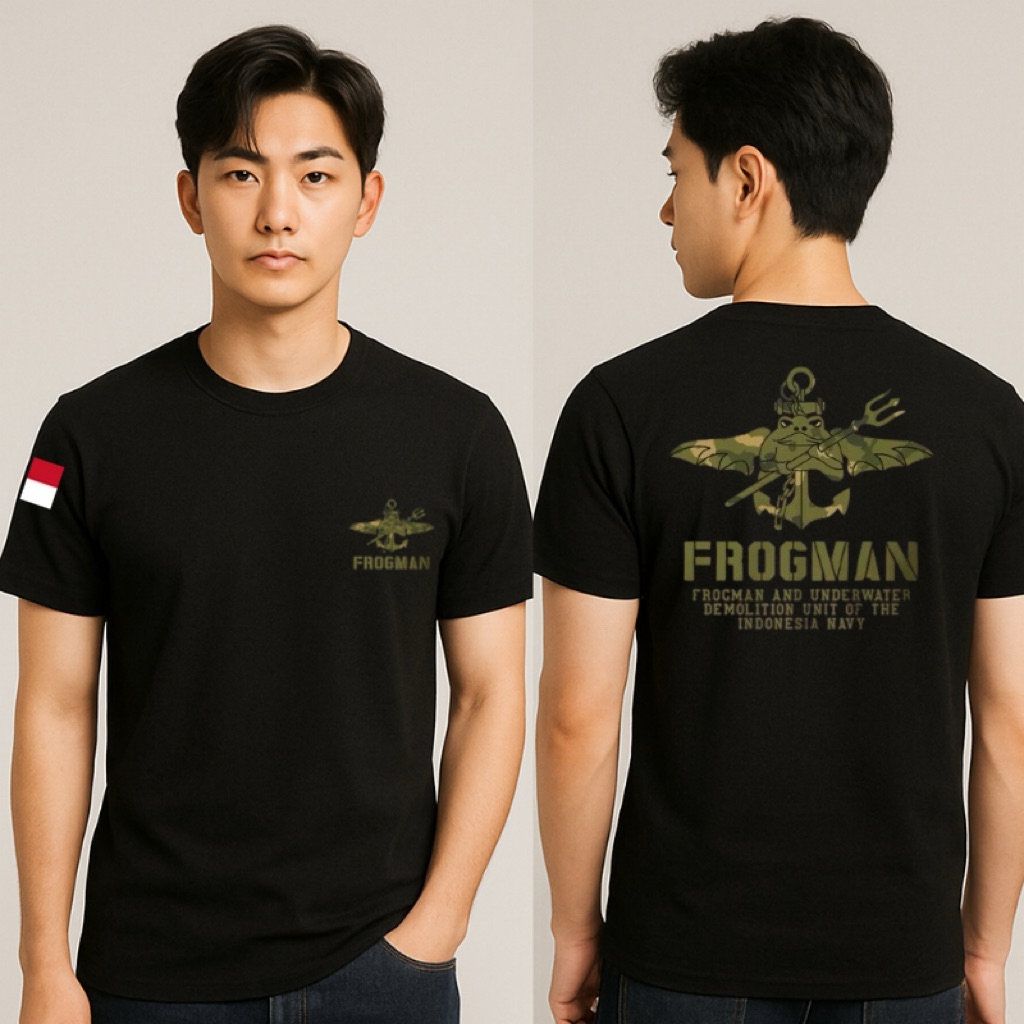 Kaos T-shirt FROGMAN military Indonesia Baju harian tactical army tentara Indonesia