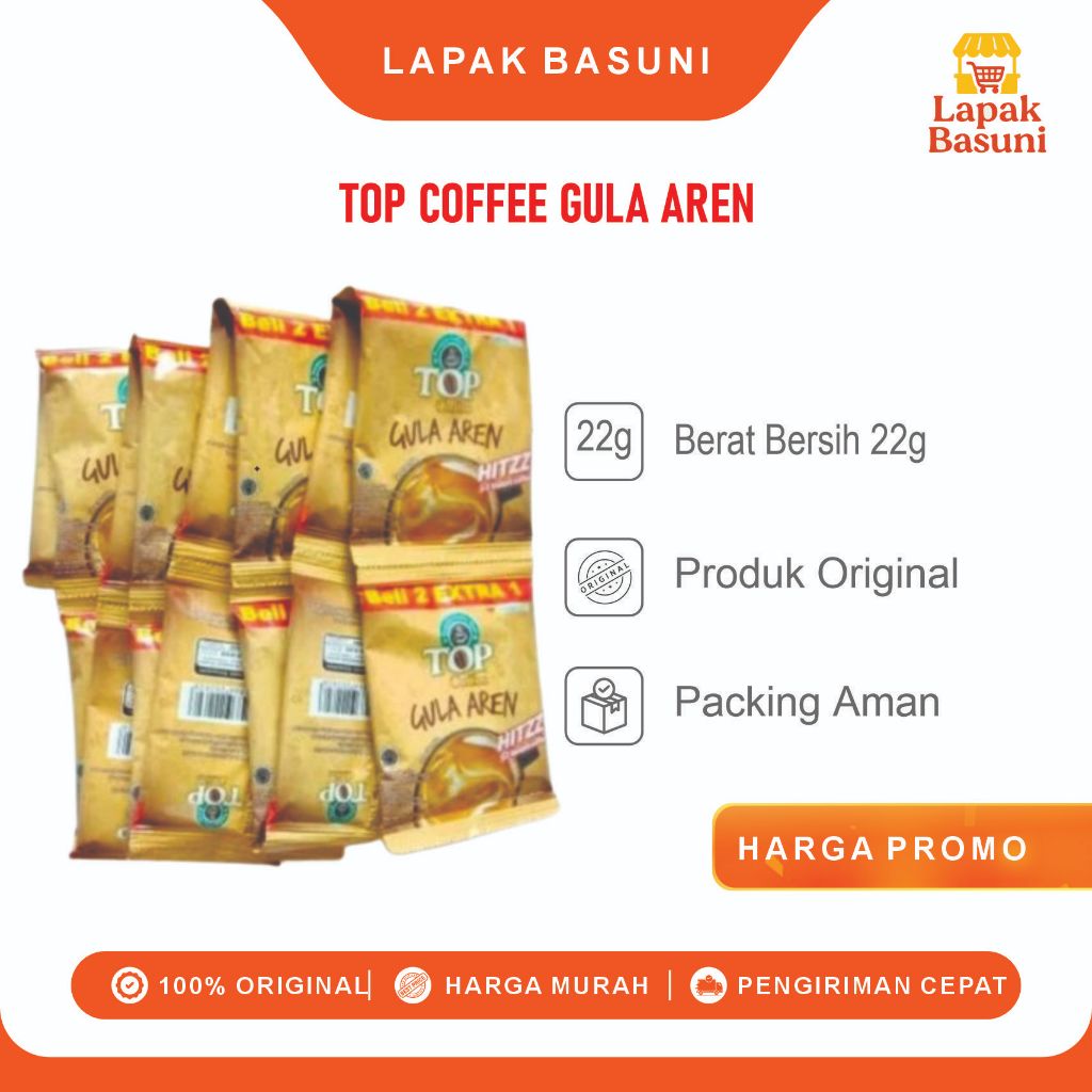 

Top Coffee Kopi Gula Aren Kemasan Sachet 22g