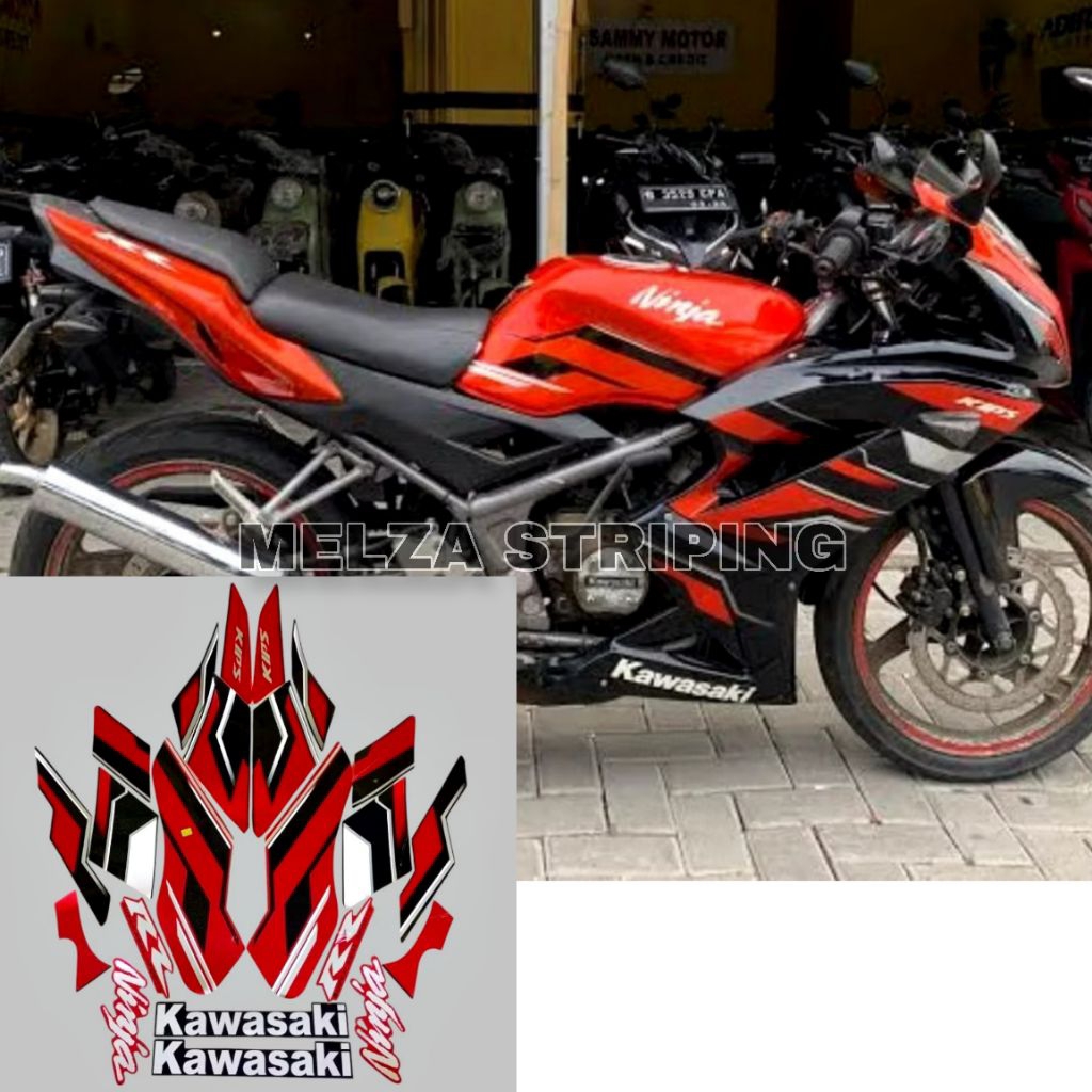 Stiker Striping Lis Body Motor Ninja RR SE 2015 Merah