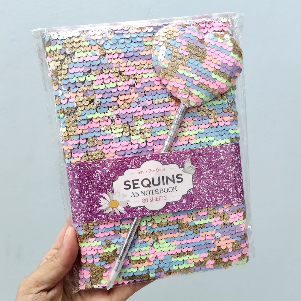 

Notebook A5 Sequin Glitter FREE Pen - Catatan Stylish dengan Cover Berpayet Warna-warni