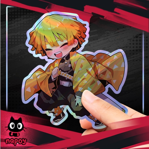 

Stiker Hologram Anime Demon Slayer Zenitsu Agatsuma Pedang 2