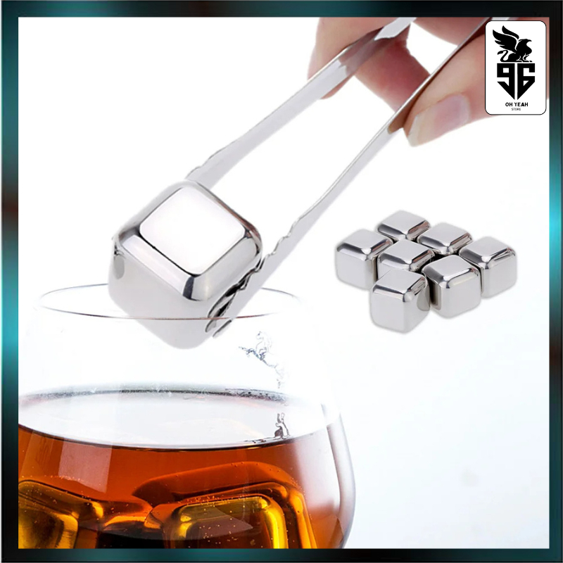 OY Es Batu Anti Cair Bahan Steinless Awet Steinless Steel Ice Cube 1 BOX ISI 8