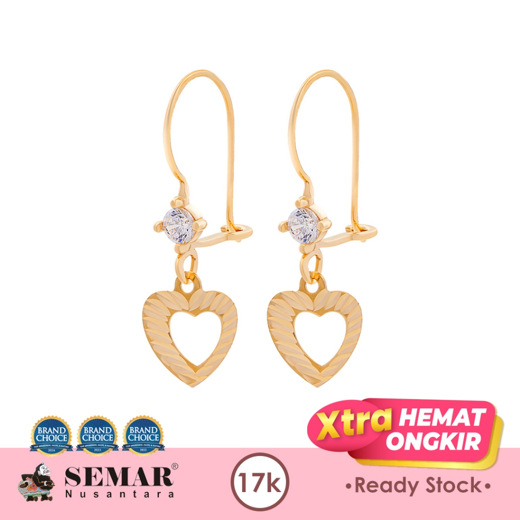 Anting Emas Delvia Love Gold 17K Semar Nusantara