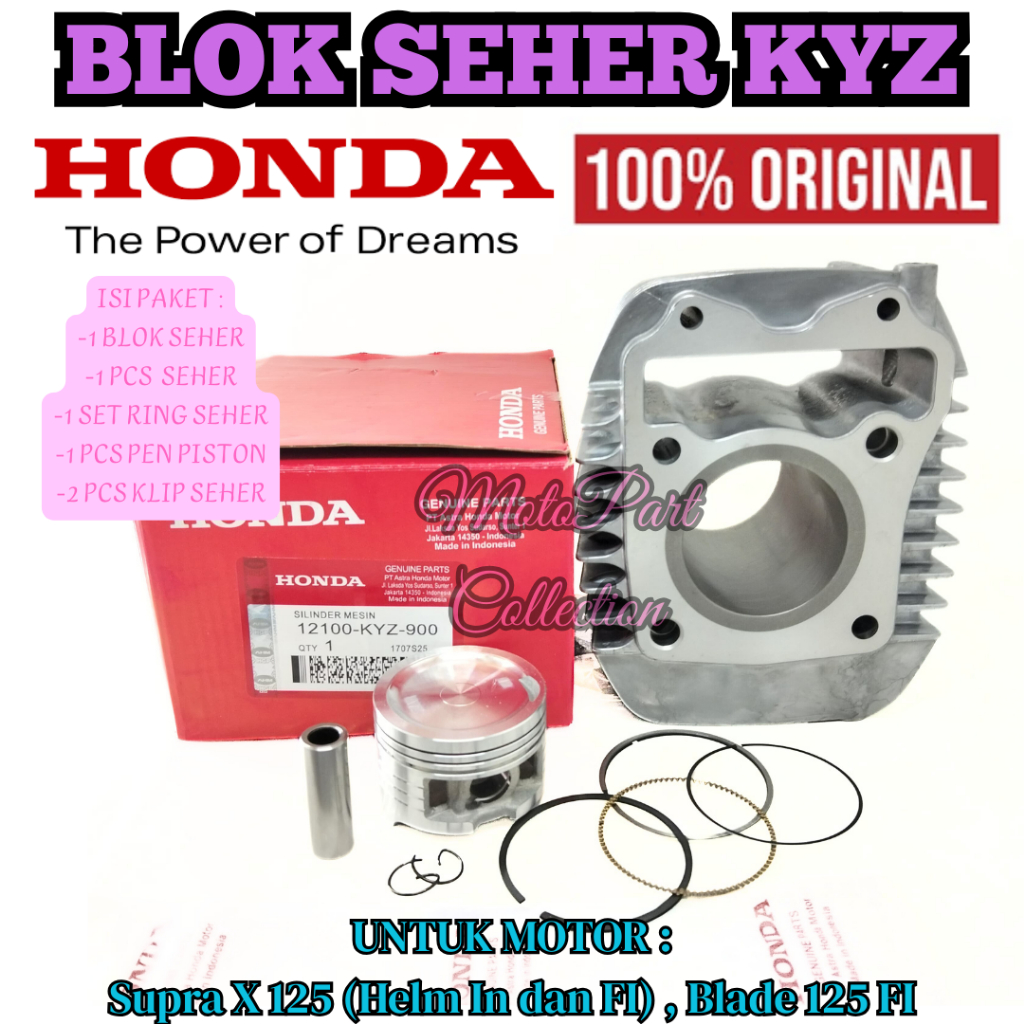 BLOK SEHER KODE-KYZ CYLINDER BLOK Honda Supra X 125 (Helm In dan FI),Blade 125 FI KUALITAS BAIK ORI.