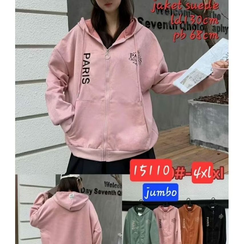 JACKET SUEDE JUMBO IMPORT/ JACKET HOODIE WANITA CANTIK BANGET