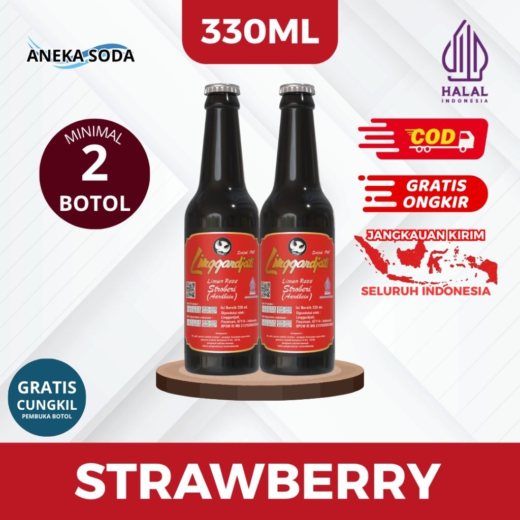 

Limun Linggardjati Strawberry Jadul Halal 330 ml / Orson Linggar Jati