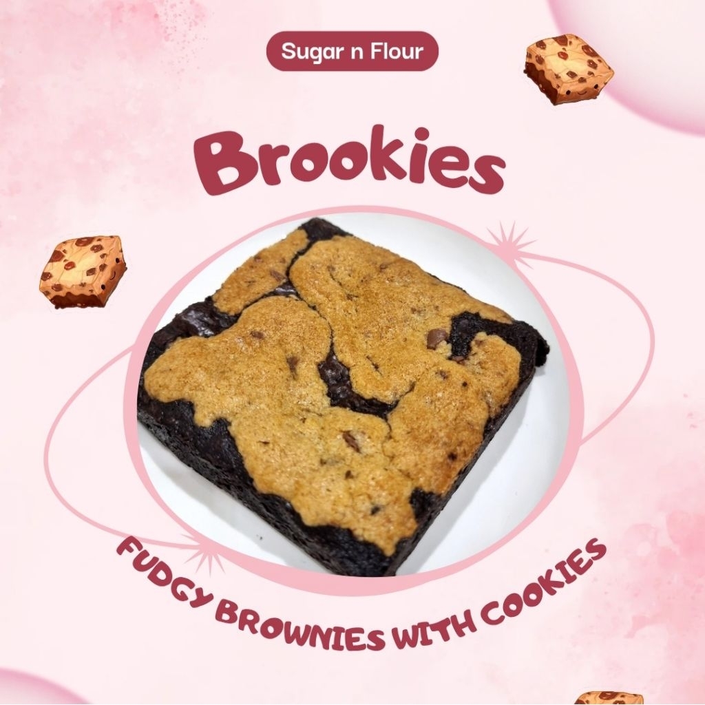 

Brookies Fudgy Brownies with Cookies Chocochip 10x10 20x10 20x20 cm Full Butter