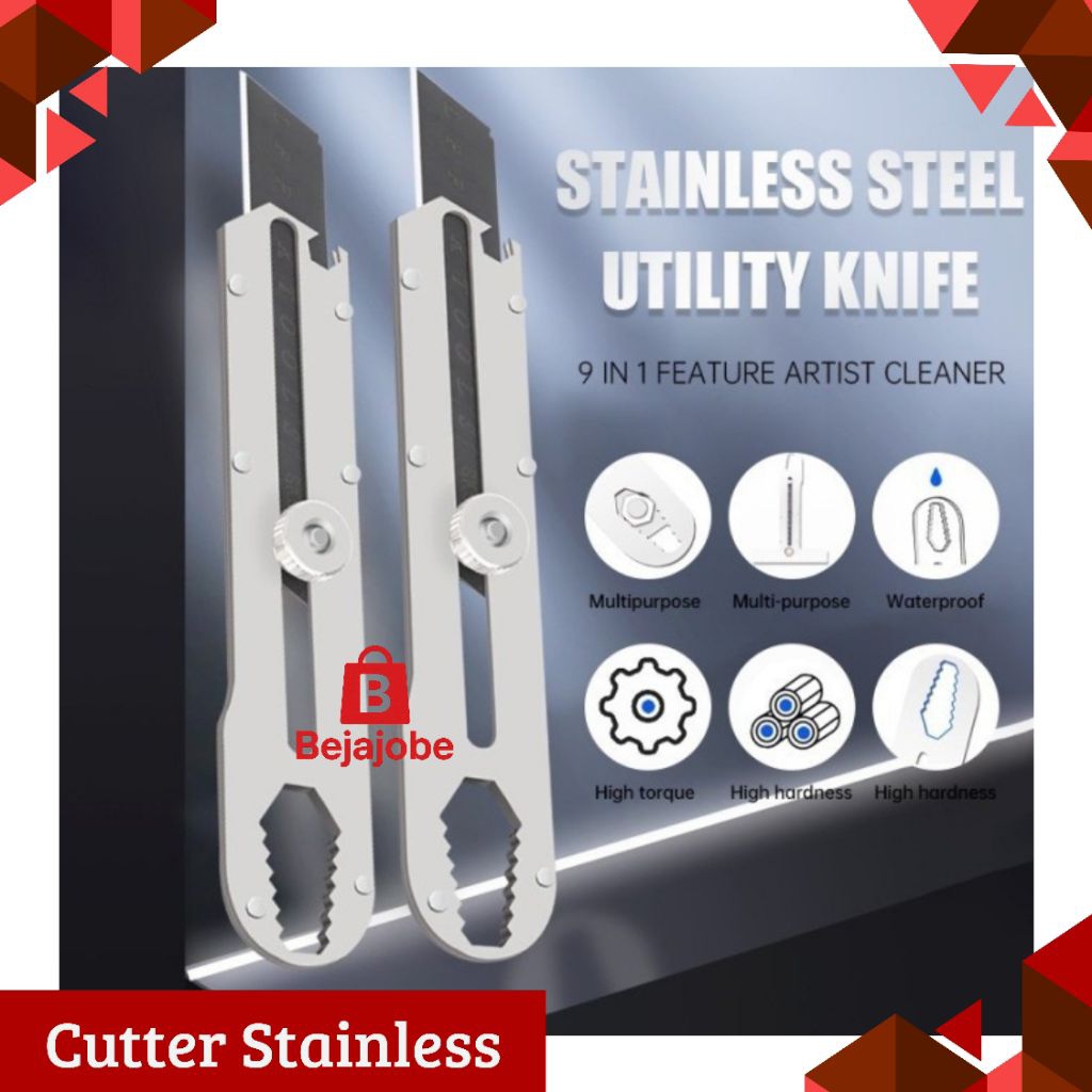 

Pisau Cutter Stainless 6-in-1 Multifungsi – 1 Pcs