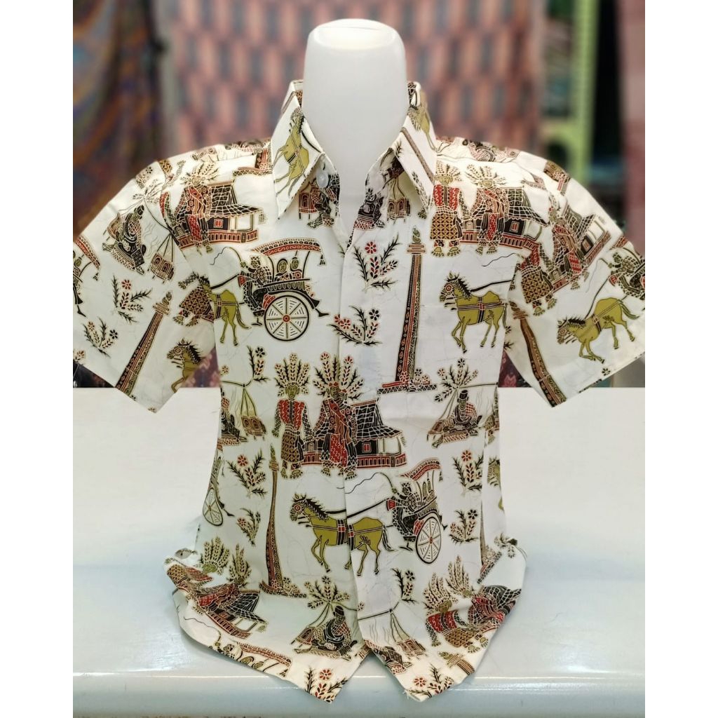 Bakul batik, kemeja batik anak lengan pendek