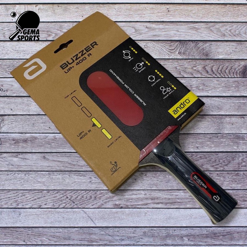 Bet Pingpong Tenis Meja Andro Buzzer Up+ 400 R ALL Red Black Rubber Original