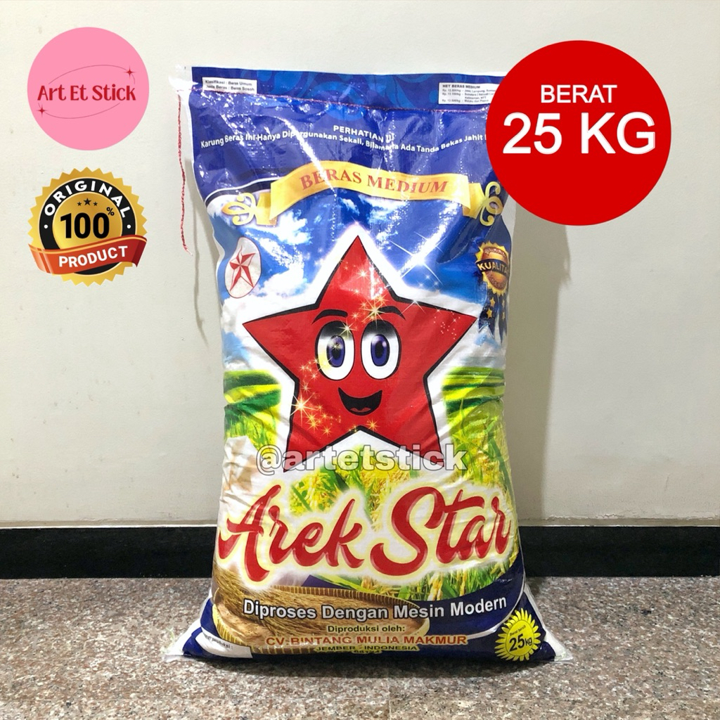 

Beras Arek Star 25 Kg - Premium Pulen Wangi Pandan Asli