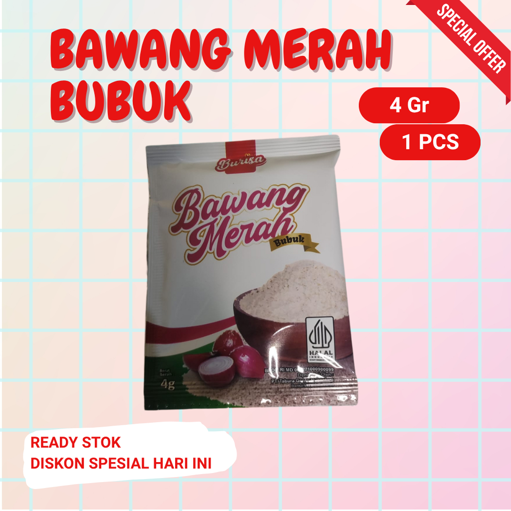 

Bawang Merah Bubuk Bu Risa 4gr – Bumbu Tabur Praktis Kemasan 1 Sachet