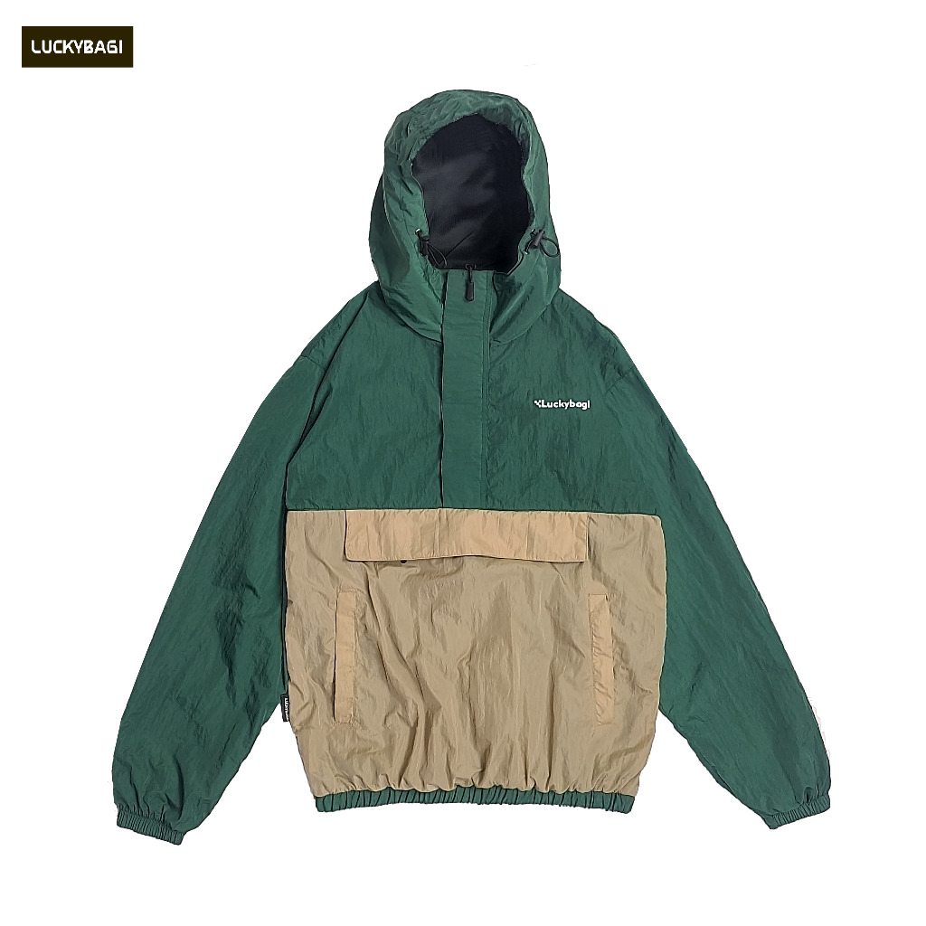 Luckybagi Jacket Cagoule Vintage block color jaket Cagoule