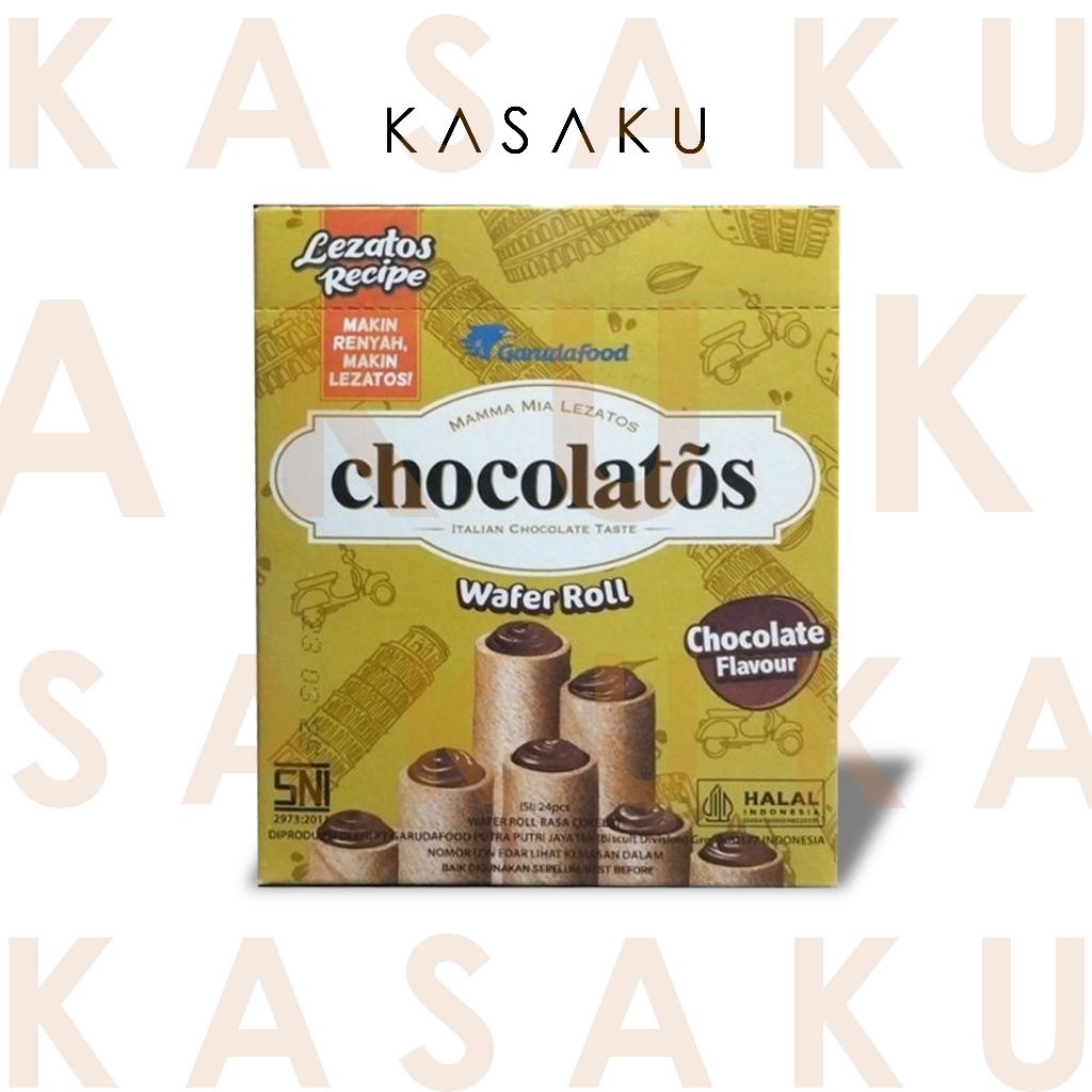 

Gery Chocolatos – Wafer Roll Rasa Cokelat isi 24 @6.5g | Kasaku
