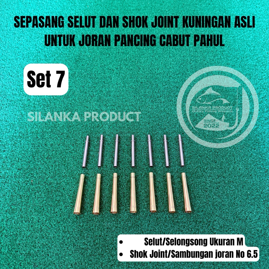 Sepasang Selut Kuningan Asli dan Shok Joint Steinles U/ Joran Timbang Cabut pahul