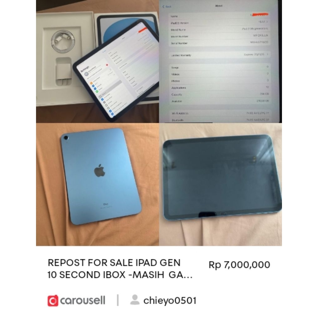 SALE-IPAD APPLE GEN10 SECOND