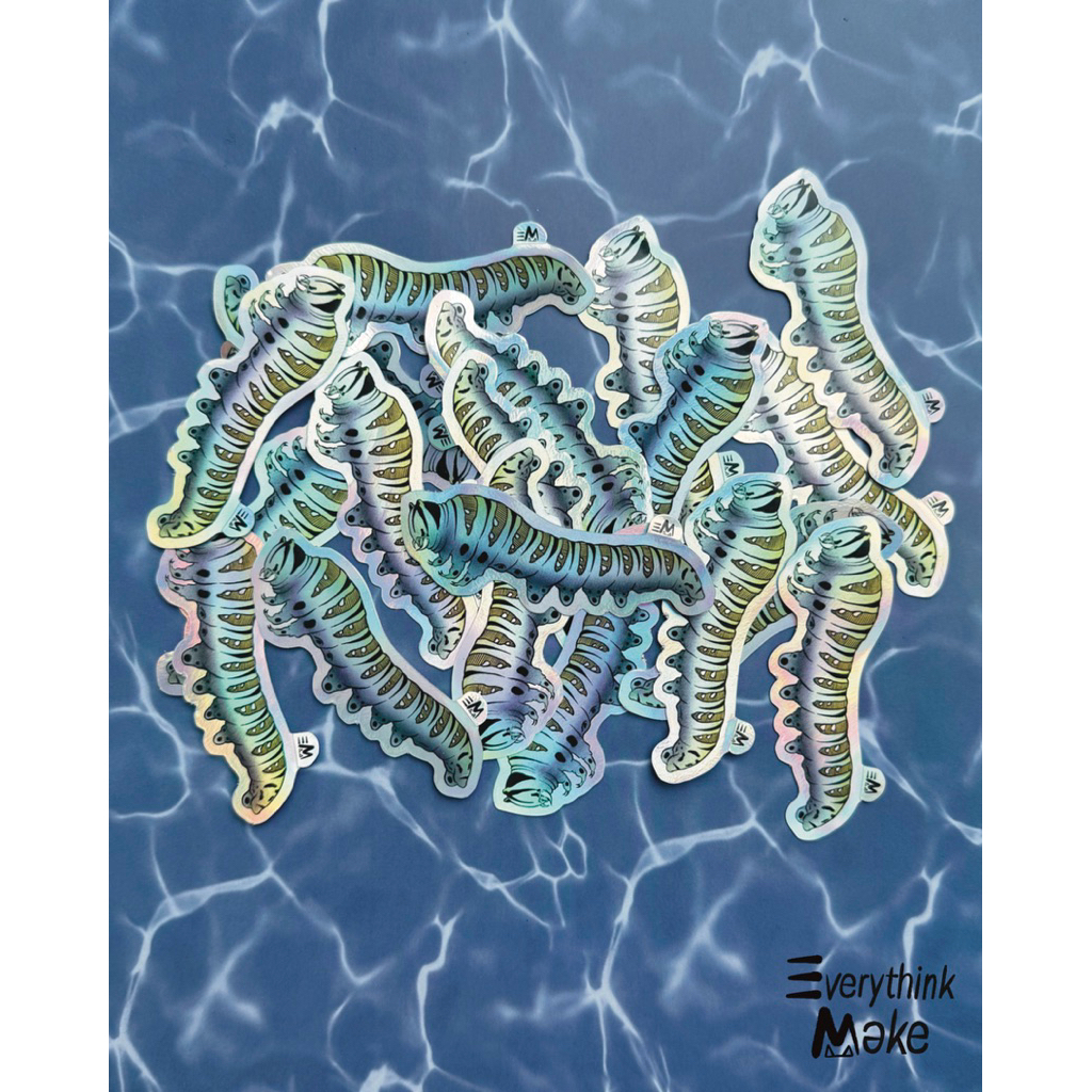 

ulat pucuk - sticker vinyl hologram