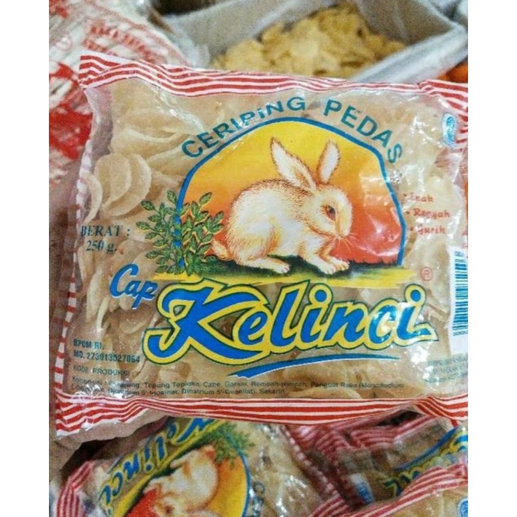

Kerupuk cerimping pedas cap kelinci
