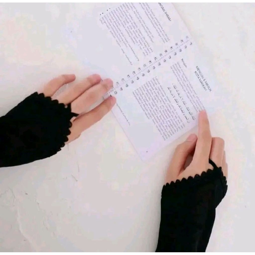 Pelindung Lengan Muslimah - Handsock Cincin Renda/Handsock Umroh Wanita premium - Manset Tangan Panj