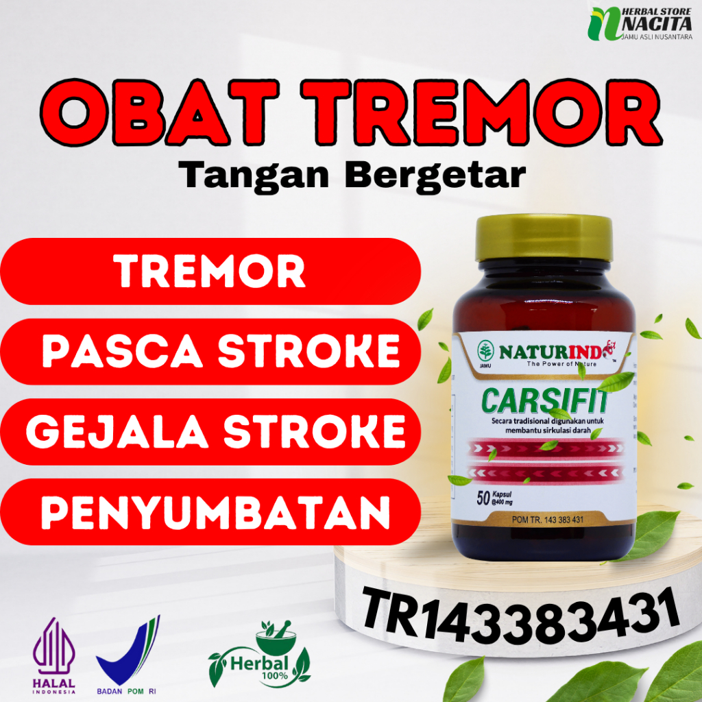 Obat Tremor Tangan Bergetar Gejala Stroke Parkinson Menahun Herbal Carsifit