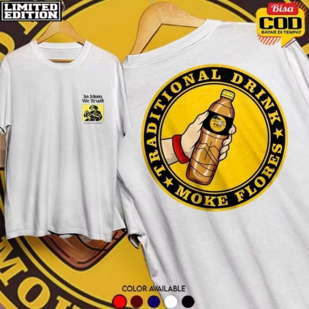 Kaos Moke Flores T-shirt Moke Flores Kaos Kata Kata Cocok Untuk Pira Wanita