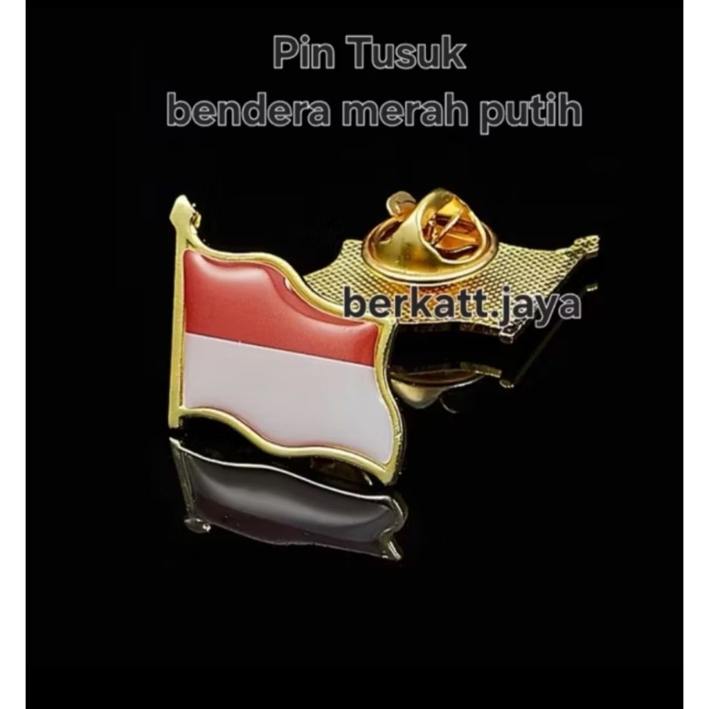 Pin Bendera Berkibar Merah Putih Pin Berkibar Indonesia Paku Kuningan PREMIUM