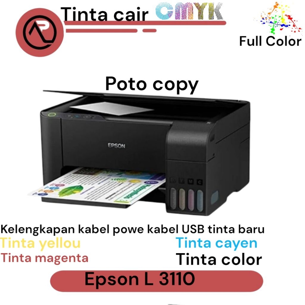 Epson L 3110 bekas siap pakai tinta baru bergaransi