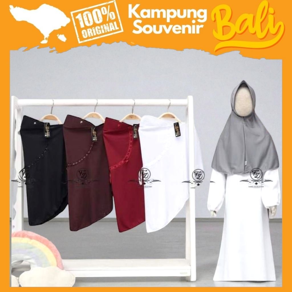 Hijab Instan Anak Sekolah Warna Putih Coklat Hitam Jilbab Instan Anak SD SMP