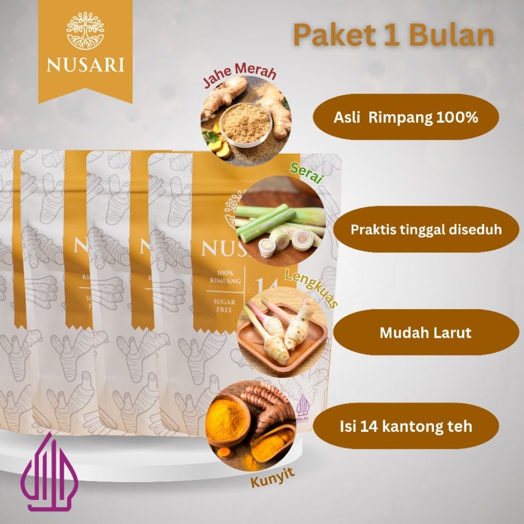 

NUSARI (DAPAT 4) TEH RIMPANG 100% MURNI TANPA GULA