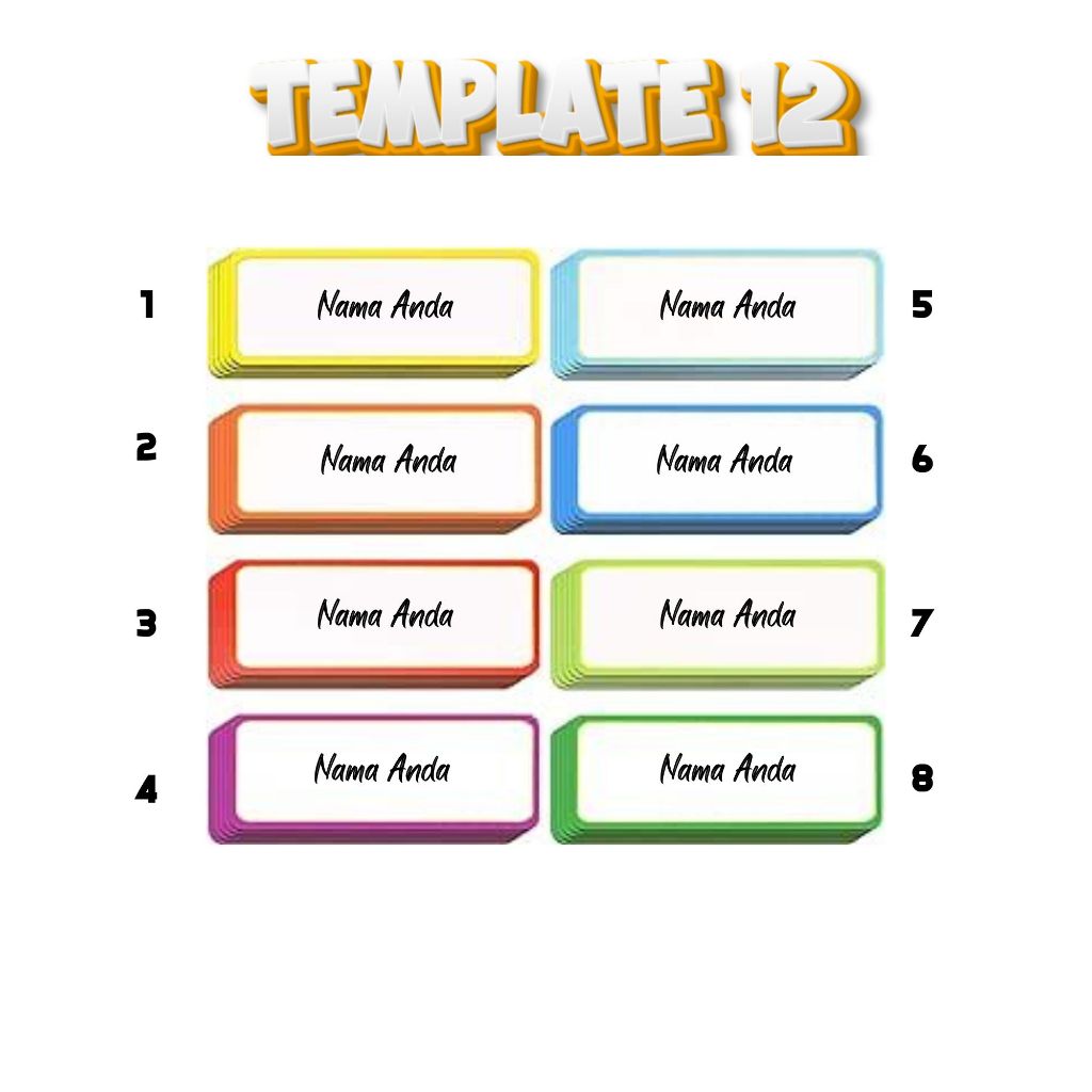 DESAIN BARU-Stiker Label Nama Baju DTF Sablon Setrika | Custom Nama Laundry Pesantren 30/50pcs TEMPL