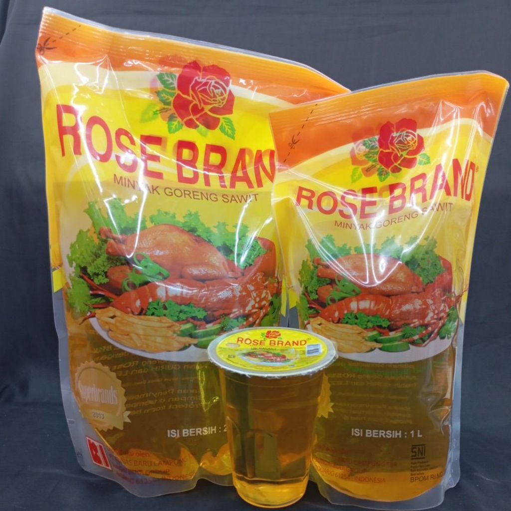 

Minyak Goreng Rose Brand kemasan pouch 220ml, 1L & 2L