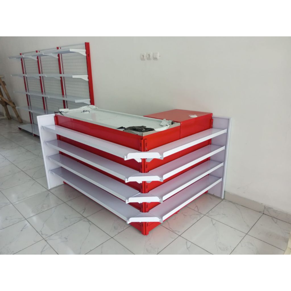 Meja Kasir Siku Letter L untuk Toko /Minimarket