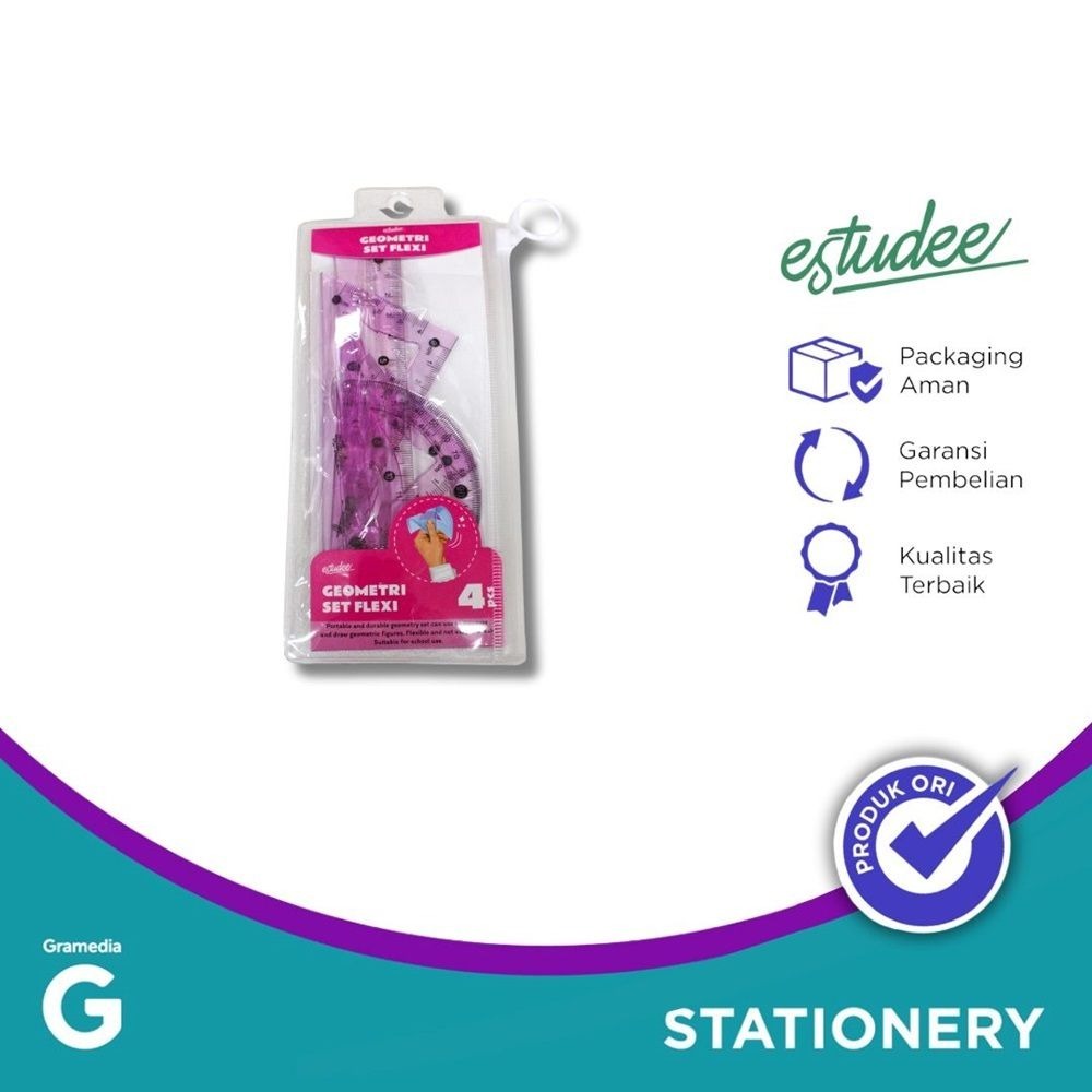 

Gramedia Karawaci - Paket Penggaris Estudee Geometric Set Flexi Pink